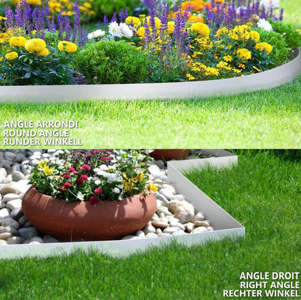 20m Bordure De Jardin Bordure De Pelouse En Plastique, Flexible Bordure De Gazon Avec 60 Piquets Ancrage 94336780