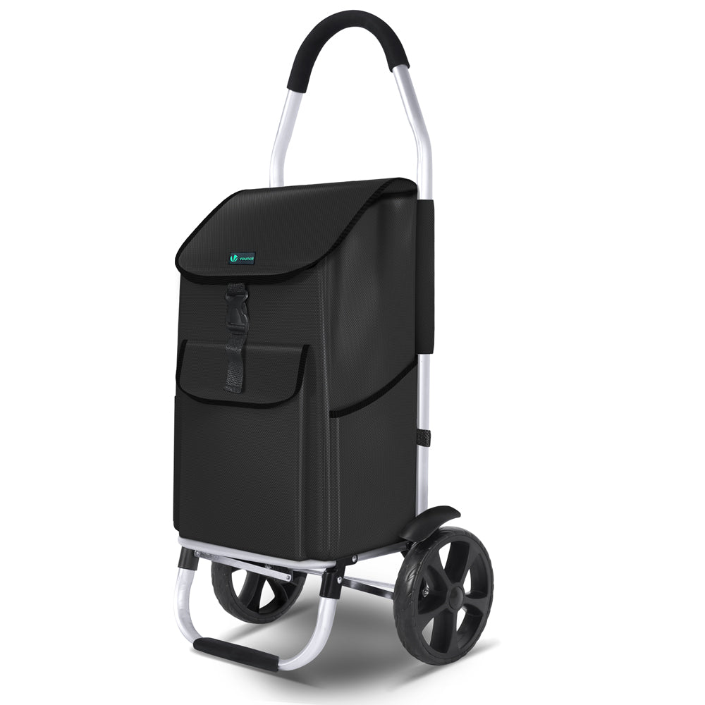 Chariot De Courses Pliable ELONEO - 3-en-1 : Diable, Caddie Et Sac Bandoulière - 43L Avec Compartiment Isotherme - Léger, Pratique Pour Marché, Transport - 2