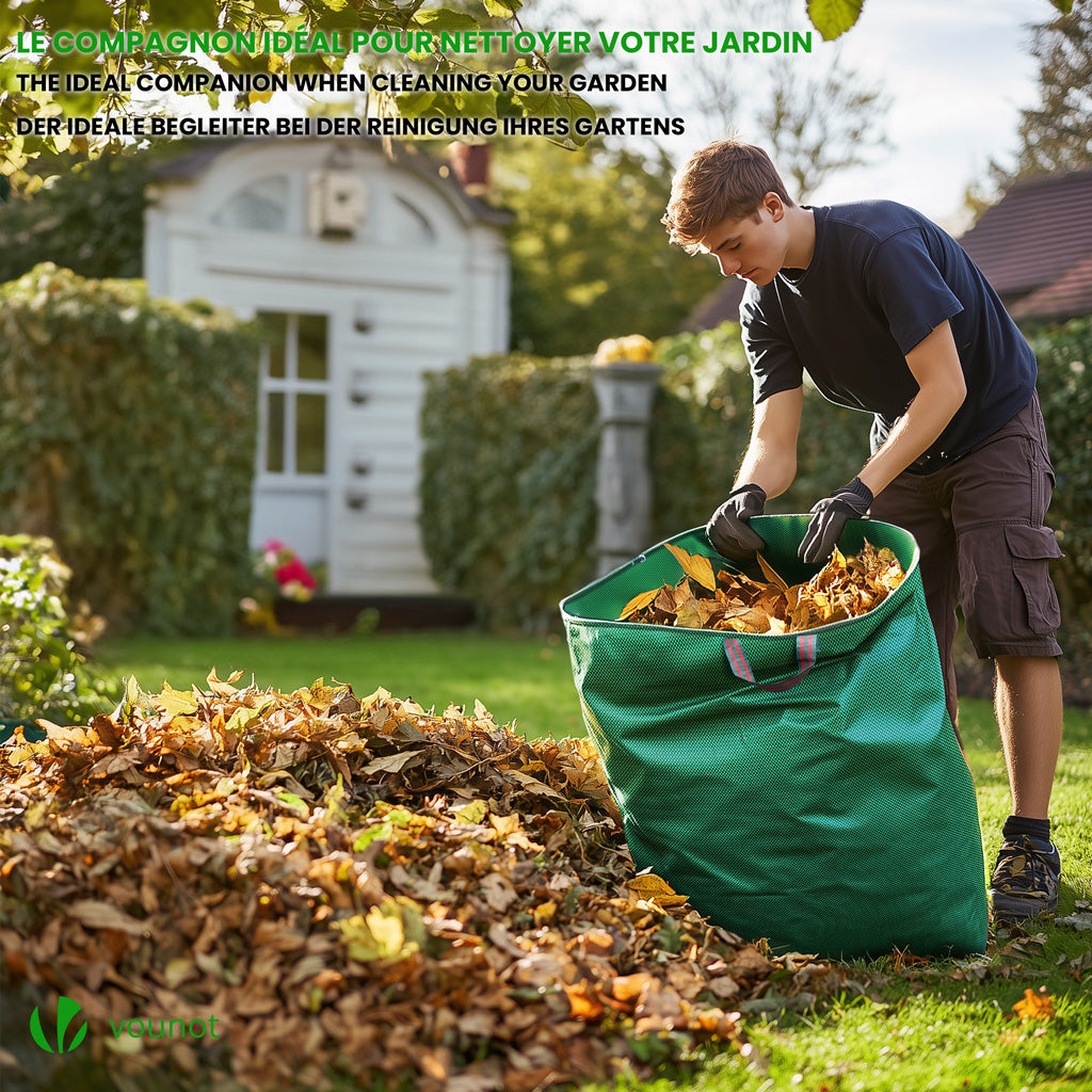 Lot De 3 Sacs à Déchets De Jardin 90L Autoportants - Pop-up, étanches, 3 Poignées (vert)