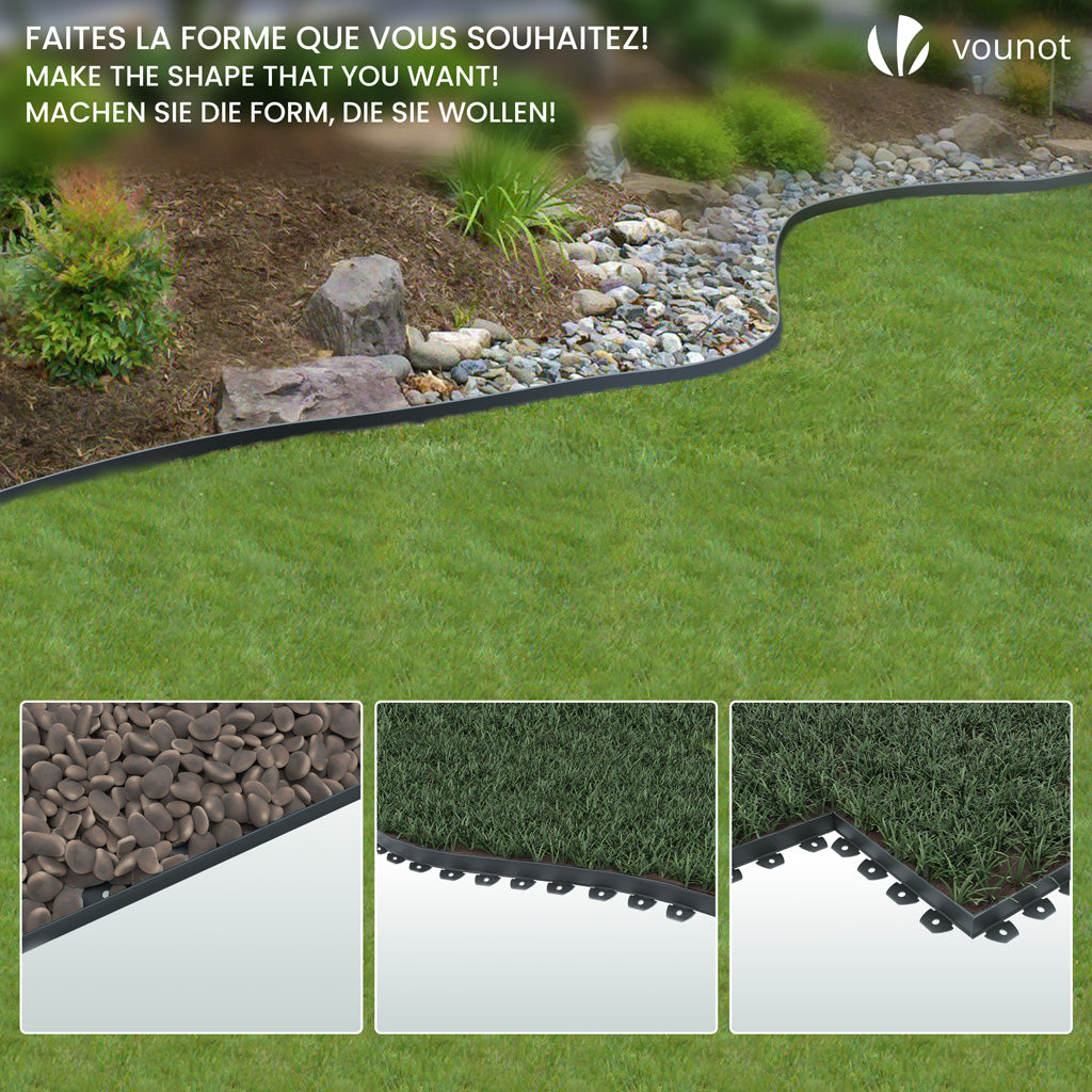 Bordure De Jardin Flexible PVC Gris Anthracite D-Work - 20cm X 9m