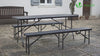 Ensemble de Table et bancs camping pliables 180cm HDPE blanc