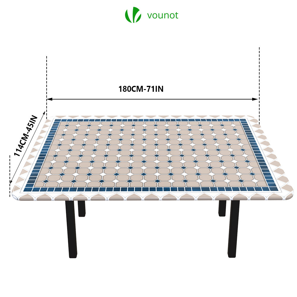 Nappe de table rectangulaire en PVC Tissu non-tissé style