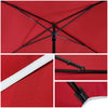 Parasol rectangulaire 2x1.25m avec housse de protection rouge - VOUNOT