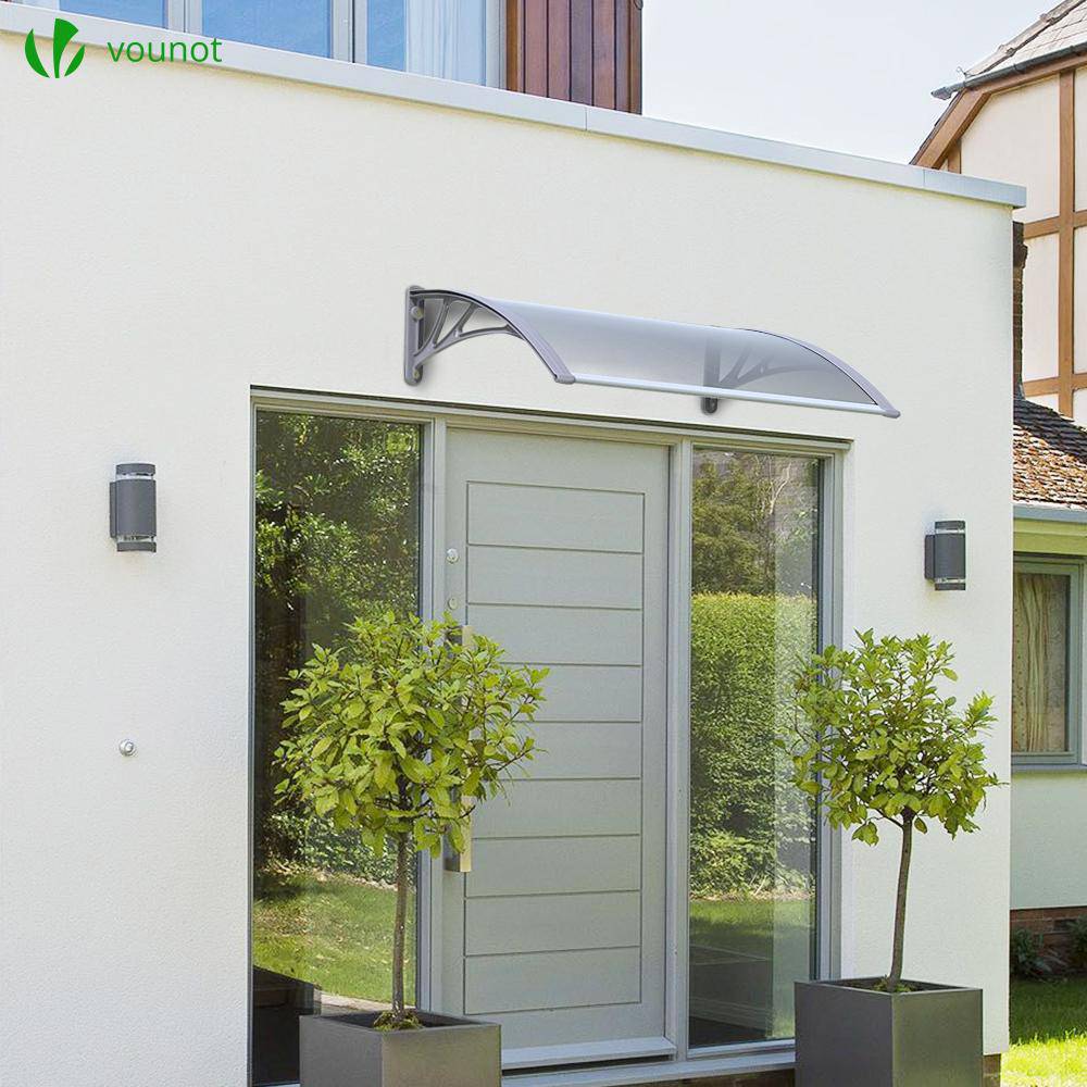 Auvent de porte marquise 120x80 cm en Polycarbonate anti UV Marron– FR Auvent de porte marquise 120x80 cm en Polycarbonate anti UV Marron– FR
