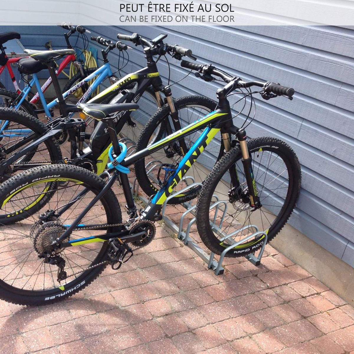 Râtelier 3 vélos, support pour 3 vélos, range vélo de sol en acier  galvanisé - Cofradis