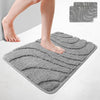 Lot de 2 Tapis de Bain Antidérapant microfibre motif ondulé 50x80 gris