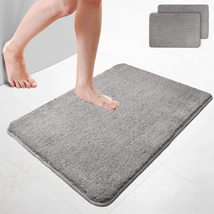 Lot de 2 Tapis de Bain Antidérapant microfibre 60x90 gris