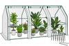 Mini Serre de jardin avec 3 portes enroulables bache PE renforcee 135g/m2 270x90x90cm Blanc