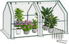 Mini Serre de jardin avec 2 portes enroulables bache PE renforcee 135g/m2 180x90x90cm Blanc