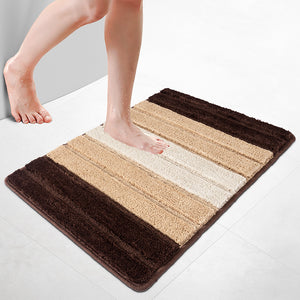 Tapis de Bain Antidérapant microfibre motif dégradé 60x90 beige