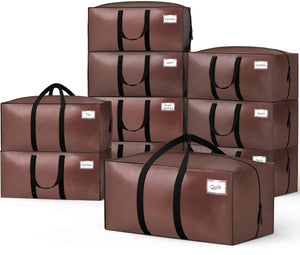 Lot 10 sacs de demenagement grand format avec sangles et poignee marron - VOUNOT FR