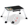 Marche pied pliable en acier portable 3 hauteurs reglables plateforme antiderapante 38x26cm blanc - VOUNOT FR