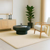 Tapis de salon poils ras doux antiderapant 200x300cm uni beige