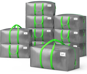 Lot 10 sacs de demenagement grand format avec sangles et poignee gris - VOUNOT FR