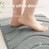 Lot de 2 Tapis de Bain Antidérapant microfibre motif ondulé 60x90cm gris - VOUNOT FR