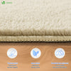 Tapis de salon poils ras doux antiderapant 200x300cm uni beige