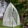 Serre de jardin hivernage dome avec bache PE 160x160x180cm Blanc