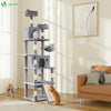 Arbre a chat Geant 6 niveaux avec griffoir grattoir 215 cm gris - VOUNOT FR