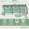 Mini Serre de jardin avec 3 portes enroulables bache PE renforcee 135g/m2 270x90x90cm Vert