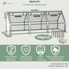 Mini Serre de jardin avec 3 portes enroulables bache PE renforcee 135g/m2 270x90x90cm Blanc