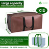 Lot 10 sacs de demenagement grand format avec sangles et poignee marron - VOUNOT FR
