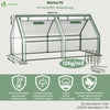 Mini Serre de jardin avec 2 portes enroulables bache PE renforcee 135g/m2 180x90x90cm Blanc