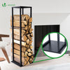 Range bûche vertical pour cheminée 33x33x112cm acier noir - VOUNOT FR