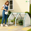 Mini Serre de jardin avec 2 portes enroulables bache PE renforcee 135g/m2 180x90x90cm Blanc