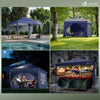 Tonnelle de Jardin 3x3m POP UP installation facile avec portes et fenetres Bleu - VOUNOT FR