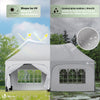 Tonnelle de jardin 3x6m Pliable Barnum avec 6 parois amovibles Blanc