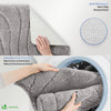 Lot de 2 Tapis de Bain Antidérapant microfibre motif ondulé 50x80 gris