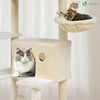 Arbre a chat Geant 6 niveaux avec griffoir grattoir 215 cm beige - VOUNOT FR