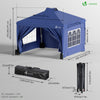 Tonnelle de Jardin 3x3m POP UP installation facile avec portes et fenetres Bleu - VOUNOT FR