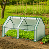 Mini Serre de jardin avec 2 portes enroulables bache PE renforcee 135g/m2 180x90x90cm Blanc