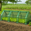 Mini Serre de jardin avec 3 portes enroulables bache PE renforcee 135g/m2 270x90x90cm Vert