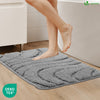 Lot de 2 Tapis de Bain Antidérapant microfibre motif ondulé 50x80 gris