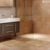 Lot de 2 Tapis de Bain Antidérapant microfibre 50x80 beige