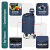 Chariot de courses 2 roues pliable 59L bleu marine - VOUNOT FR