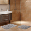 Lot de 2 Tapis de Bain Antidérapant microfibre motif ondulé 50x80 gris