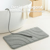 Lot de 2 Tapis de Bain Antidérapant microfibre motif ondulé 60x90cm gris - VOUNOT FR