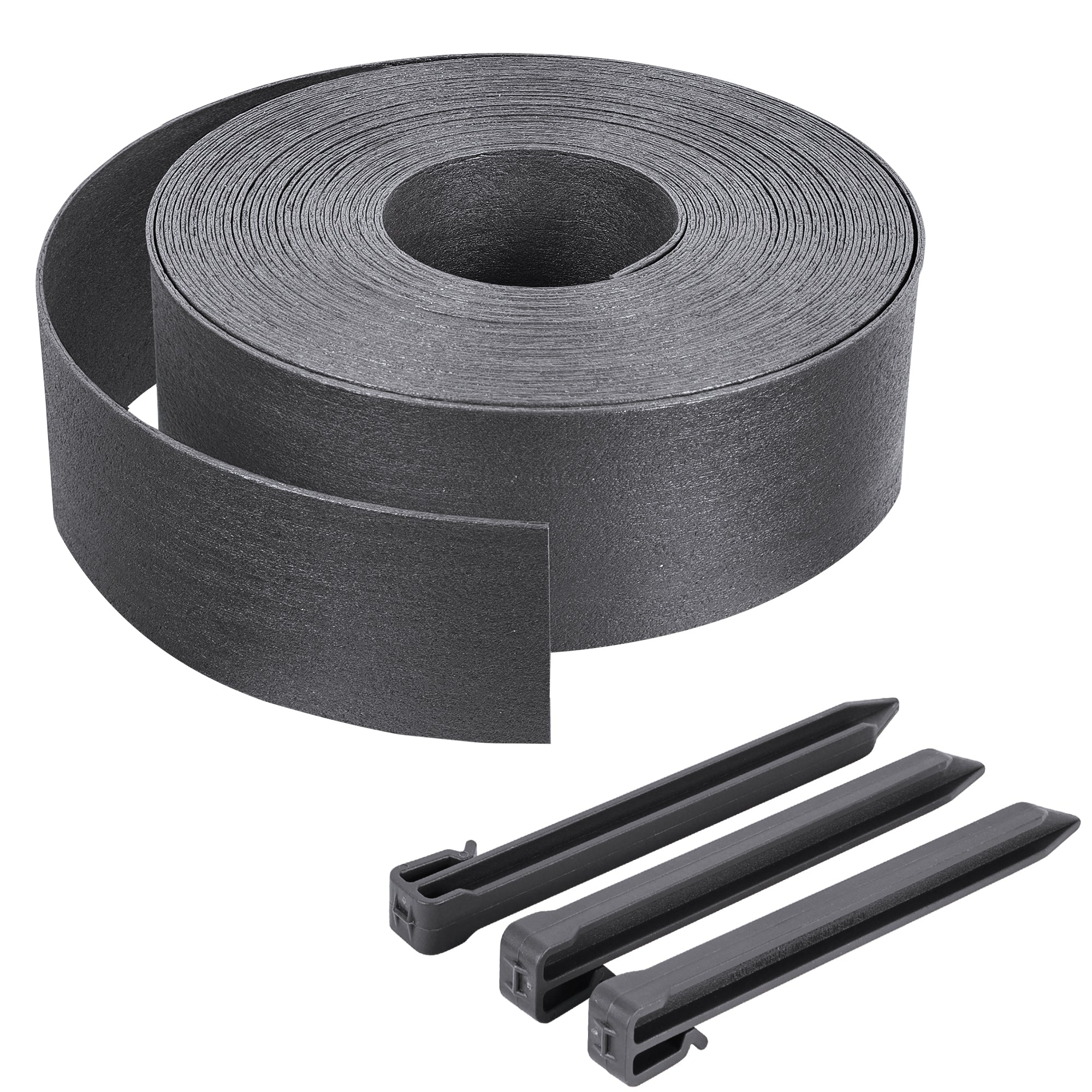 Bordure De Jardin Flexible 10 M - Noir, 4 Cm De Haut - Avec 30 Piquets Inclus - Pour Délimiter Pelouse, Parterres, Allées - 10