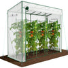 Serre de jardin Serre tomates avec porte et fenetres moustiquaire bache PE renforcee 135g/m2 200x77x170cm Blanc