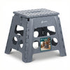 Tabouret pliant antiderapant 37x30x32.5 cm plastique gris - VOUNOT FR