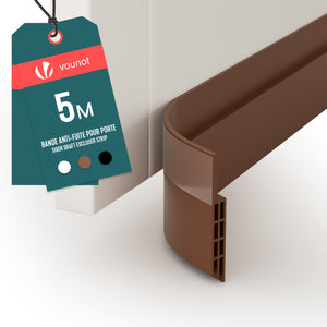 Bas de porte isolant coupe froid 500 cm marron