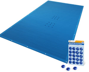 Bache piscine rectangulaire en Polyethylene 160 gr/m2 4x7m Bleue foncé