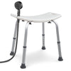 Siege de douche ergonomique a hauteur reglable en Aluminum HDPE blanc - VOUNOT FR