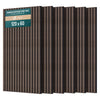 Lot de 6 panneaux acoustiques muraux Tasseaux en bois MDF avec feutre noir 120x60x2.1cm chêne foncé - VOUNOT FR