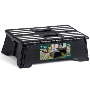 Marchepied pliant antiderapant 39.5x24x13 cm plastique noir - VOUNOT FR