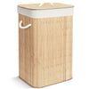 Panier a linge en bambou rectangulaire avec couvercle 72L - VOUNOT FR
