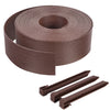 Bordure de jardin PE flexible 10M x 8 CM avec piquets marron